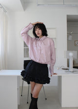 STRIPE FRILL SHIRT