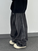 コーデュロイラインフリーススウェットパンツ