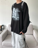シャドープリント長袖Tシャツ