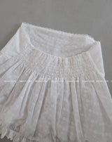 Punching Eyelet Smoke Tube Top Blouse