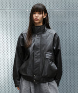 FAUX LEATHER BLOUSON JACKET_BLACK