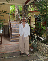 [UNISEX] Linen cargo balloon wide pants