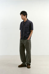 Semi Curved Herringbone Twill Pants (Khaki)