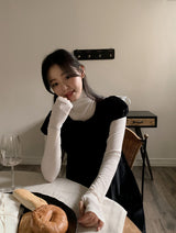Wool Tencel Turtleneck Arm Warmer T-shirt (5color)