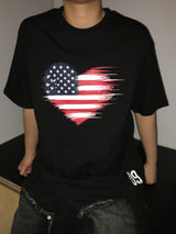 09 フラッグ セミクロップド ショートスリーブ Tシャツ(4c)