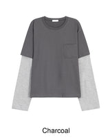 Tia Pocket Layered Long Sleeve Tee