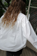 Seersucker check shirt, White