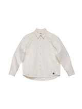 6CRAYON Patchwork Basic Beige Cotton Poplin Embroidered Shirt