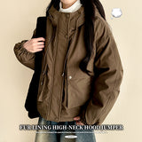 Ted High Neck Hooded Padded Jumper