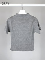 リブハーフネックTシャツ (4C)