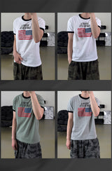 ルーアメリカンフラッグリンガーマッスルTシャツ
