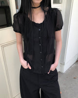 Hears Back Ribbon Puff Blouse