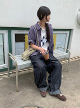 シーリンカットバルーンワイドデニムパンツ
