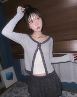 (3color) Lace Slit Warmer Cardigan