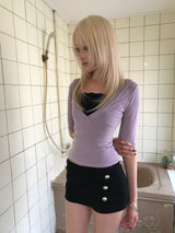 GLOW NAPOLEON STUD MINI SKIRT