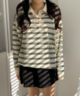Bintz Stripe Collar Knitw