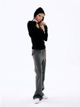  Eyelet Bootcut Pants_Charcoal