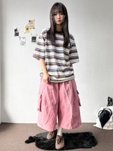 ドゥギー ストライプ オーバーサイズ Tシャツ 3カラー
