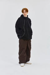 BASIC LOGO WIDE TRACK PANTS CHOCOLATE