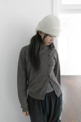 unbal highneck cardigan(2colors)