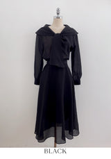 Hes Sailor Tie Flare Long One Piece