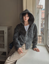 Rookie Mohair Cropped Hooded Jacket