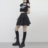 トニオバタフライストラップクロップドtシャツ