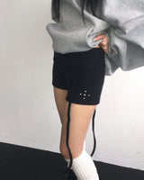 Stud folding strap shorts