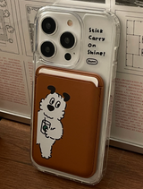 コーヒーブラウンマグセーフカードウォレット