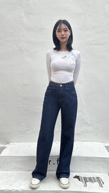 ダークブルークラシックデニムパンツ code 18316