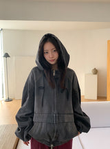 [unisex] エプフェンオーバーデニムフードジャンパー