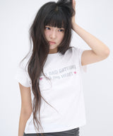 502 グリッターレタリングTシャツ - ホワイト