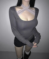 berry tie tee (3colors)
