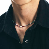red bean mint india stone glass beads necklace