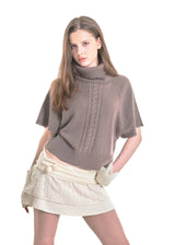 キャラメル ニット ハーフップ [BROWN]