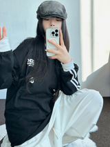 HIP TWO LINE NUMBERING LONG SLEEVE T-SHIRT💙🤍🖤3COLOR