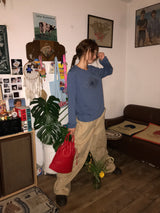 Wildflower Appliqué Pants _ Beige&Red