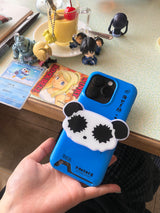 ディープブルー ラッキー ケース ＆ パンダ グリップトック セット