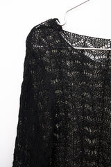 Wave Lace Pattern Knit (Black)