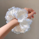 Romantic Lace-Trimmed Silk Scrunchie