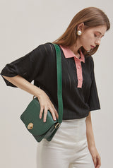 ISLE MINI CROC ショルダーレザーバッグ / Wani Green