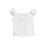 Lace puff top