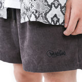CORDUROY LOGO HALF PANTS CHARCOAL