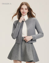 Bobby Pearl Point One Burton Crop Cardigan GRAY