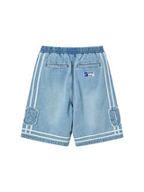 BASKETBALL DENIM HALF PANTS (LIGHT BLUE)