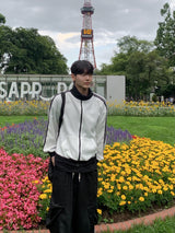 セレブワッフルハイネックジップアップ