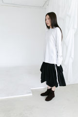 button curved flare midi skirt(3colors)
