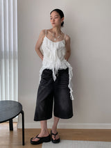 frill cancan sleeveless blouse top