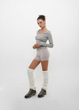 [B-BASIC] Tension Standard Slim U-Neck Long Sleeve Tee (2 SIZE)