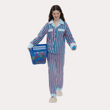 スプリング アンド サマー コントラスト カラー パジャマ スーツ 100% cotton sleepwear